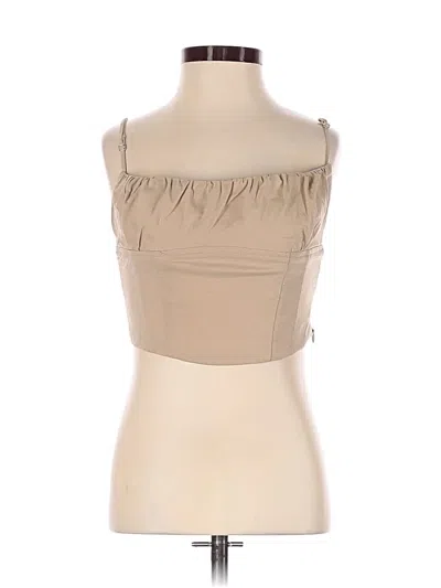 Pre-owned Zara Sleeveless Top Tan Strapless Neckline Tops