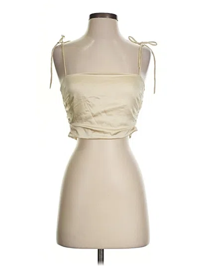Pre-owned Zara Sleeveless Top Tan Strapless Neckline Tops