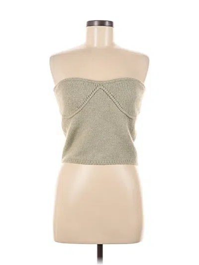 Pre-owned Zara Sleeveless Top Tan Strapless Neckline Tops In Brown