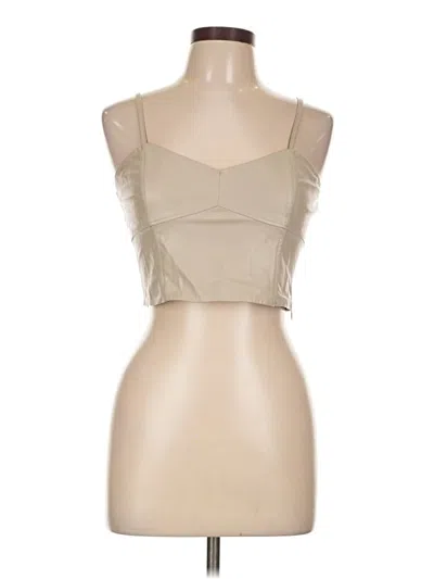 Pre-owned Zara Sleeveless Top Tan Strapless Neckline Tops In Brown
