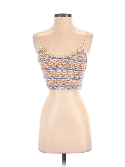 Pre-owned Zara Sleeveless Top Tan Sweetheart Neckline Tops