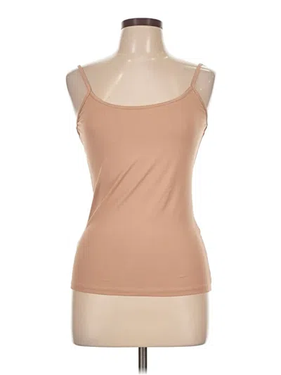 Pre-owned Zara Sleeveless Top Tan Sweetheart Neckline Tops In Brown