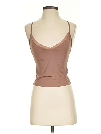 Pre-owned Zara Sleeveless Top Tan Sweetheart Neckline Tops In Brown