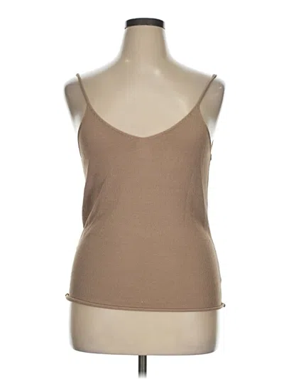 Pre-owned Zara Sleeveless Top Tan Sweetheart Neckline Tops In Brown