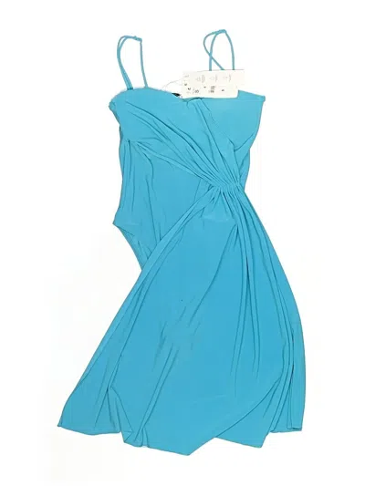 Zara Sleeveless Top Teal Strapless Neckline Tops In Blue