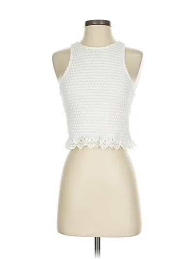 Pre-owned Zara Sleeveless Top White Halter Neckline Tops