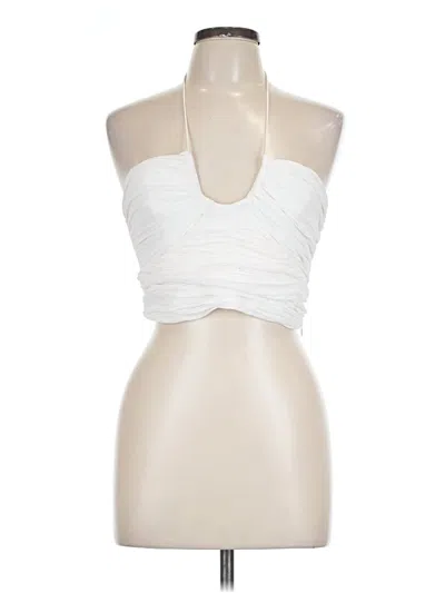 Pre-owned Zara Sleeveless Top White Halter Neckline Tops