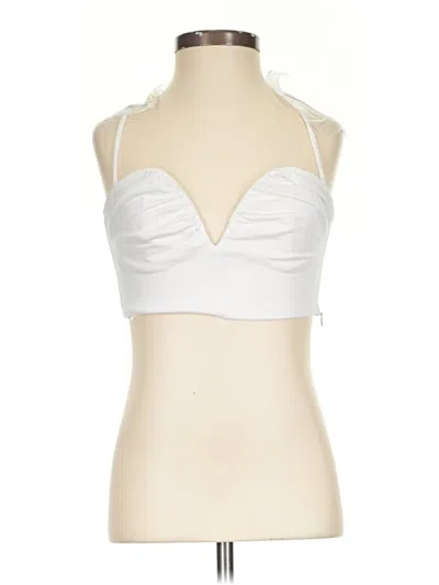 Zara Sleeveless Top White Halter Neckline Tops