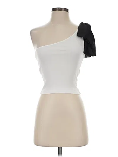 Pre-owned Zara Sleeveless Top White One Shoulder Neckline Tops
