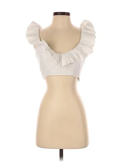 Pre-owned Zara Sleeveless Top White Sweetheart Neckline Tops