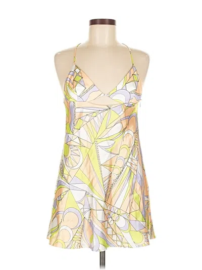 Pre-owned Zara Sleeveless Top Yellow Halter Neckline Tops