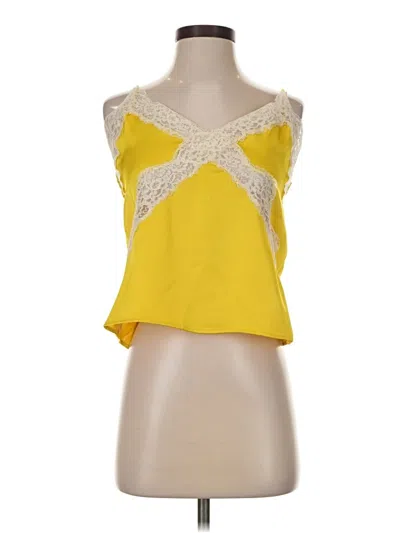 Pre-owned Zara Sleeveless Top Yellow Halter Neckline Tops