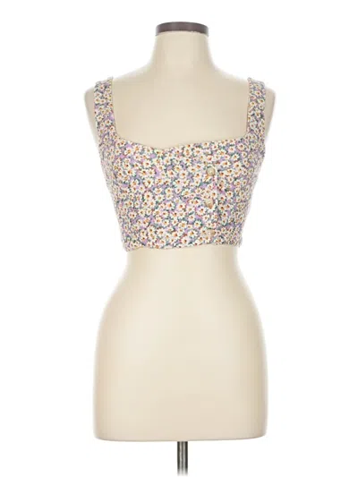Pre-owned Zara Sleeveless Top Yellow Sweetheart Neckline Tops