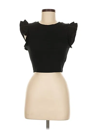 Pre-owned Zara Sleeveless T-shirt In Black