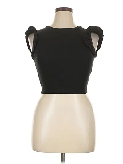 Pre-owned Zara Sleeveless T-shirt In Black