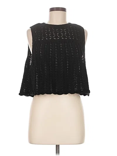 Pre-owned Zara Sleeveless T-shirt In Black