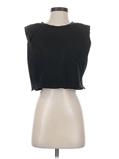 Pre-owned Zara Sleeveless T-shirt In Black