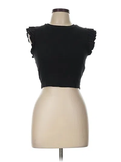 Pre-owned Zara Sleeveless T-shirt In Black
