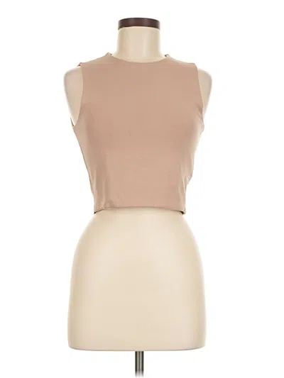 Pre-owned Zara Sleeveless T-shirt In Brown