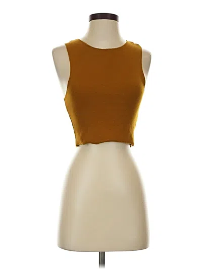 Pre-owned Zara Sleeveless T-shirt In Brown