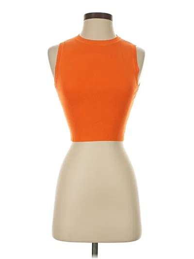 Pre-owned Zara Sleeveless T-shirt In Orange