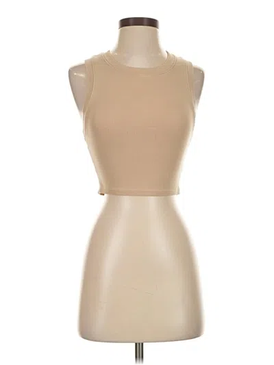 Pre-owned Zara Sleeveless T-shirt In Tan