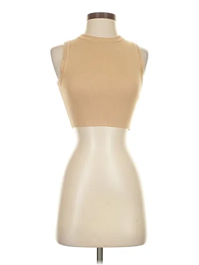 Pre-owned Zara Sleeveless T-shirt In Tan
