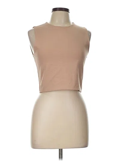 Pre-owned Zara Sleeveless T-shirt In Tan