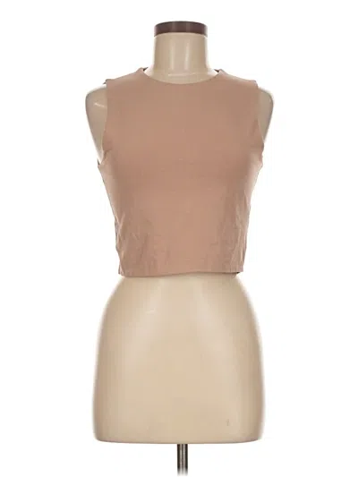 Pre-owned Zara Sleeveless T-shirt In Tan