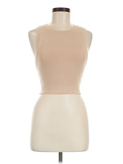Pre-owned Zara Sleeveless T-shirt In Tan