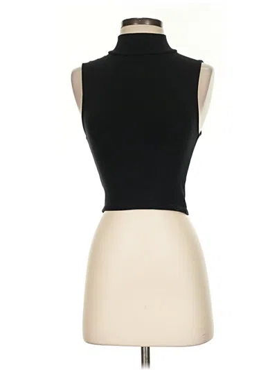 Pre-owned Zara Sleeveless Turtleneck In Black