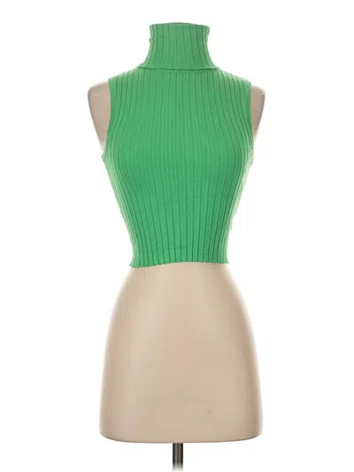 Pre-owned Zara Sleeveless Turtleneck In Green