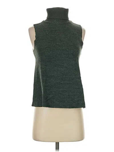 Pre-owned Zara Sleeveless Turtleneck In Green