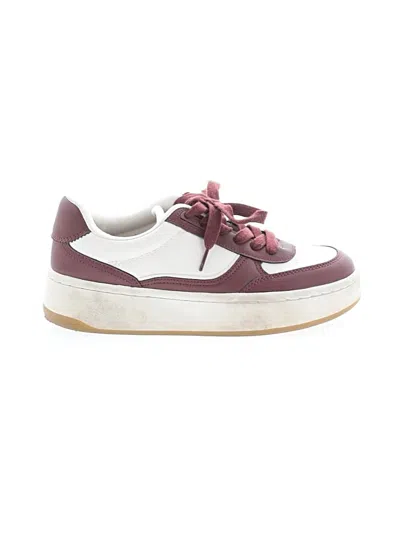Pre-owned Zara Sneakers In Burgundy