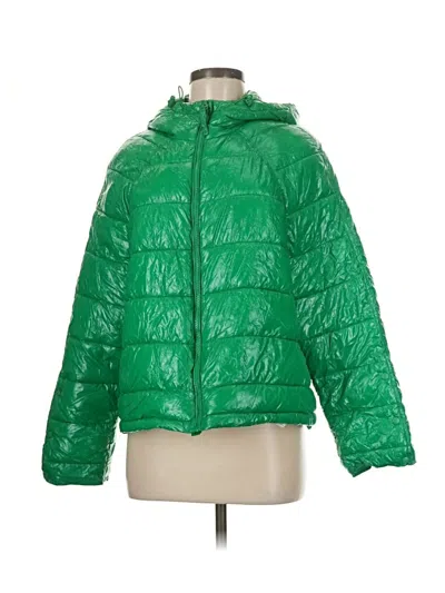 Pre-owned Zara Snow Jacket In Green