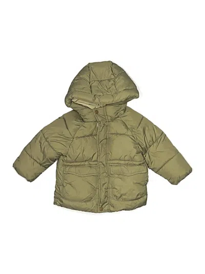 Pre-owned Zara Kids' Snow Jacket In Green