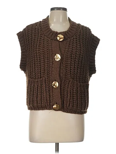 Pre-owned Zara Sweater Vest In Brown