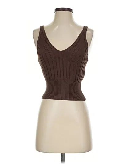 Pre-owned Zara Sweater Vest In Brown