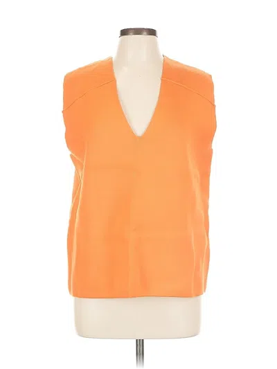 Pre-owned Zara Sweater Vest In Orange