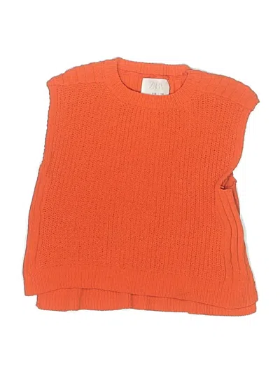 Pre-owned Zara Kids' Sweater Vest In Orange
