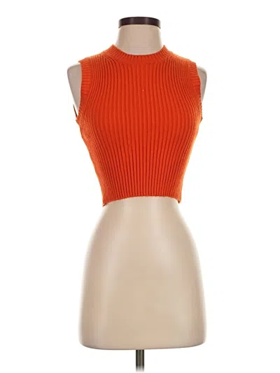 Pre-owned Zara Sweater Vest In Orange