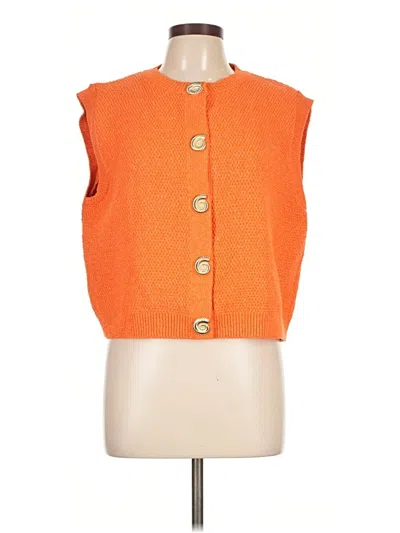 Pre-owned Zara Sweater Vest In Orange