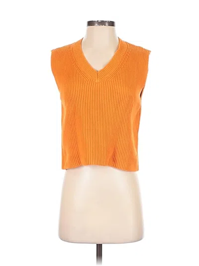 Pre-owned Zara Sweater Vest In Orange