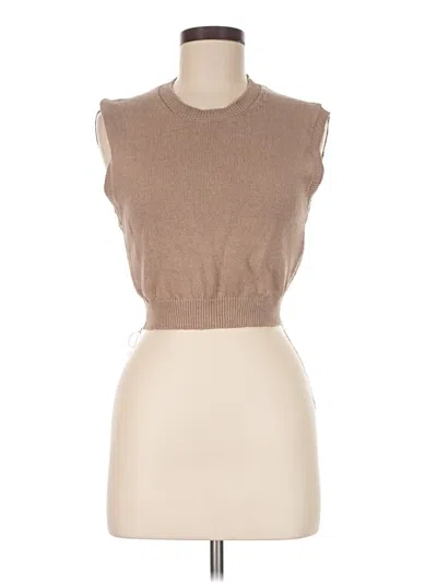 Pre-owned Zara Sweater Vest In Tan