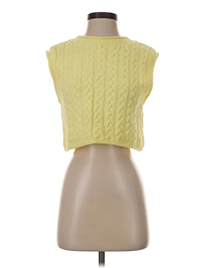 Pre-owned Zara Sweater Vest In Yellow