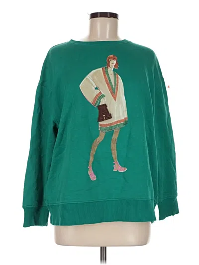 Pre-owned Zara Sweatshirt In Green