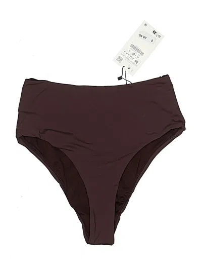 Pre-owned Zara Swimsuit Bottoms In Burgundy