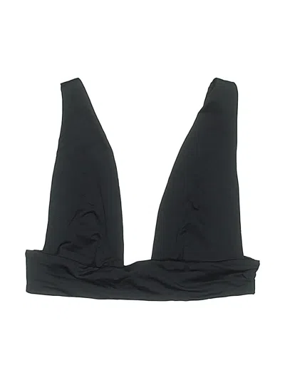 Pre-owned Zara Swimsuit Top Black Solid Pattern Swimwear