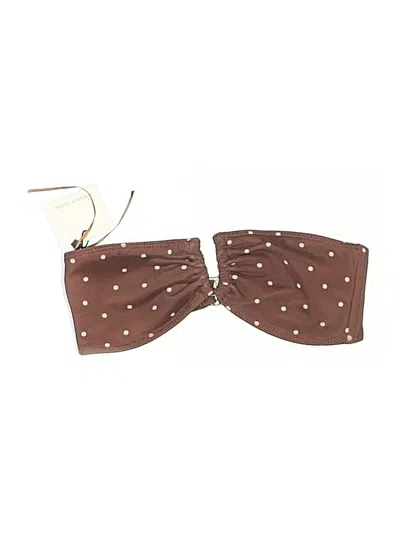 Zara Swimsuit Top Brown Polka Dots Pattern Swimwear