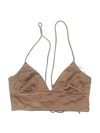 Pre-owned Zara Swimsuit Top Tan Swimwear